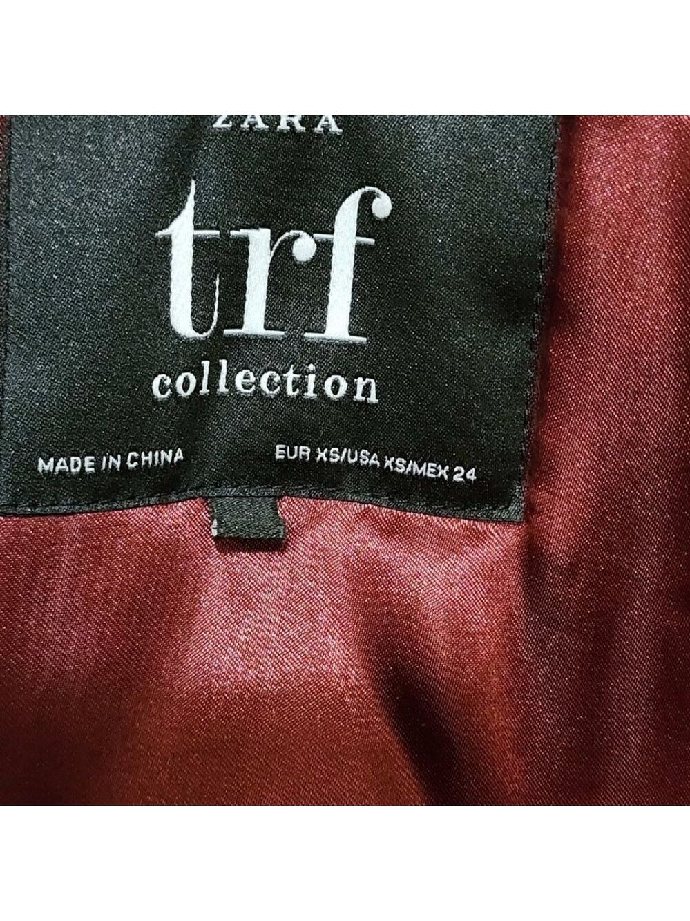 Pre Owned Zara Burgundy Bomber Jacket - Picture 7 of 8